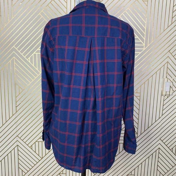 Grayson The Hero Navy and Red Button-down long sleeve plaid 100% cotton shirt - Picture 2 of 8